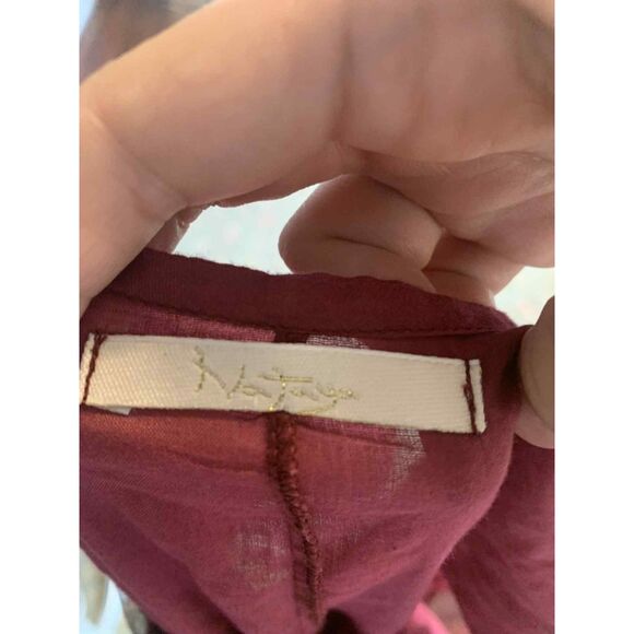 Nataya Victorian Lagenlook Boho Burgundy Embroidered Maxi Sleeveless Dress, 2X - Picture 5 of 6